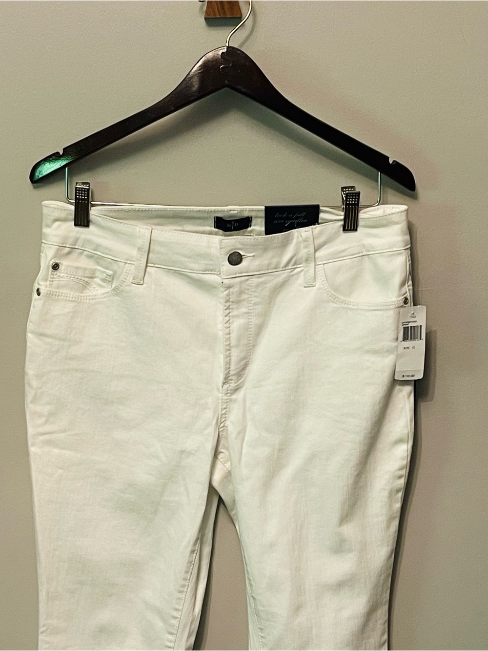 NYDJ Marilyn Straight Mini Boot White High Rise Jeans Size 10 - Picture 6 of 9